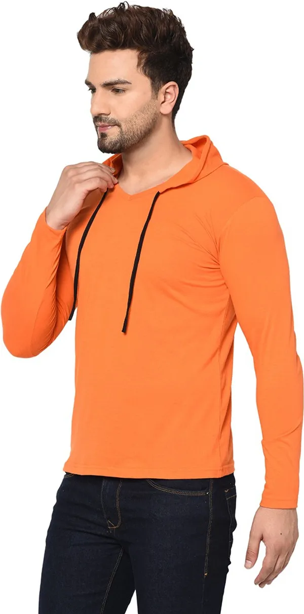 Orange_Cotton_Solid_Scoop_Neck_Regukar_Fit_T-Shirt_For_Men