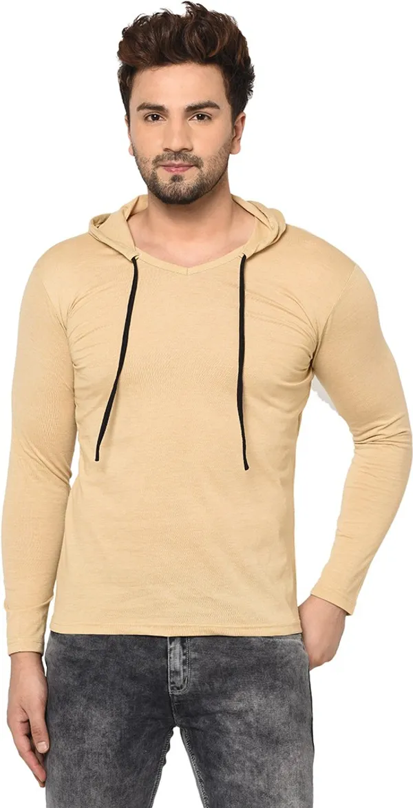Beige_Cotton_Solid_Scoop_Neck_Regukar_Fit_T-Shirt_For_Men