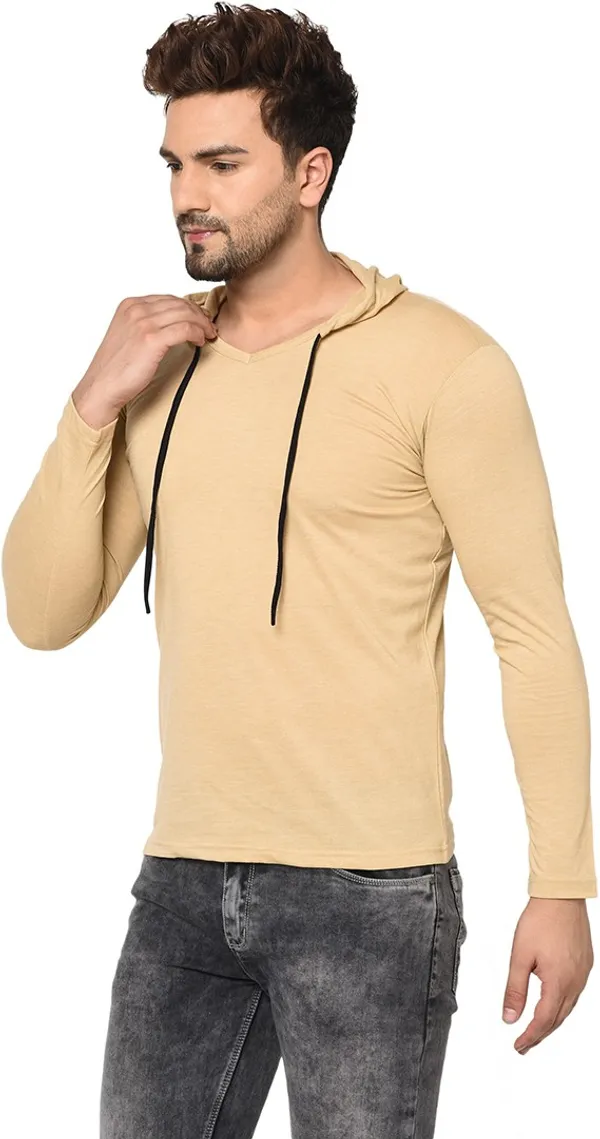 Beige_Cotton_Solid_Scoop_Neck_Regukar_Fit_T-Shirt_For_Men