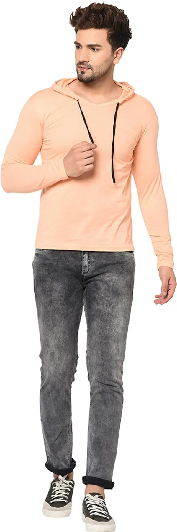 Beige_Cotton_Solid_Scoop_Neck_Regukar_Fit_T-Shirt_For_Men