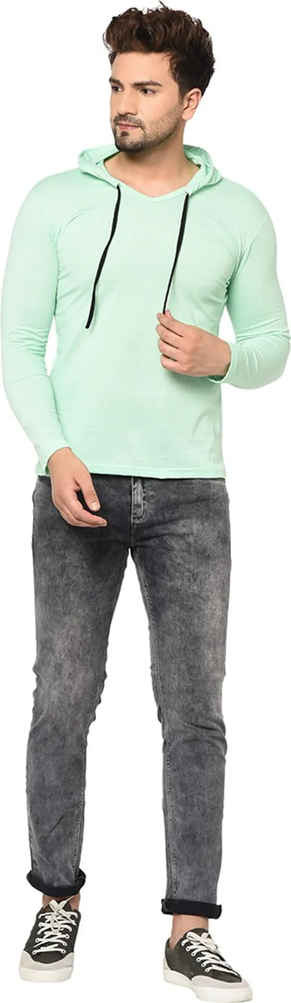Green_Cotton_Solid_Men_Scoop_Neck_Regukar_Fit_T-Shirt_For_Men