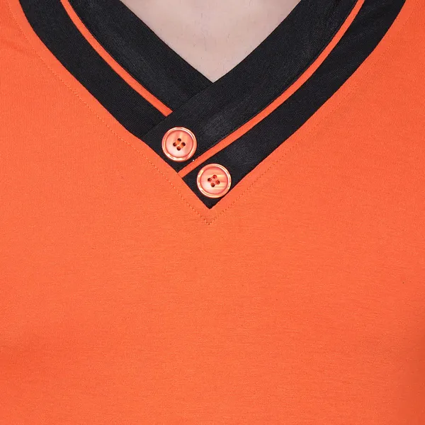 Orange_Cotton_Solid_Shawl_Neck_Regukar_Fit_T-Shirt_for_men