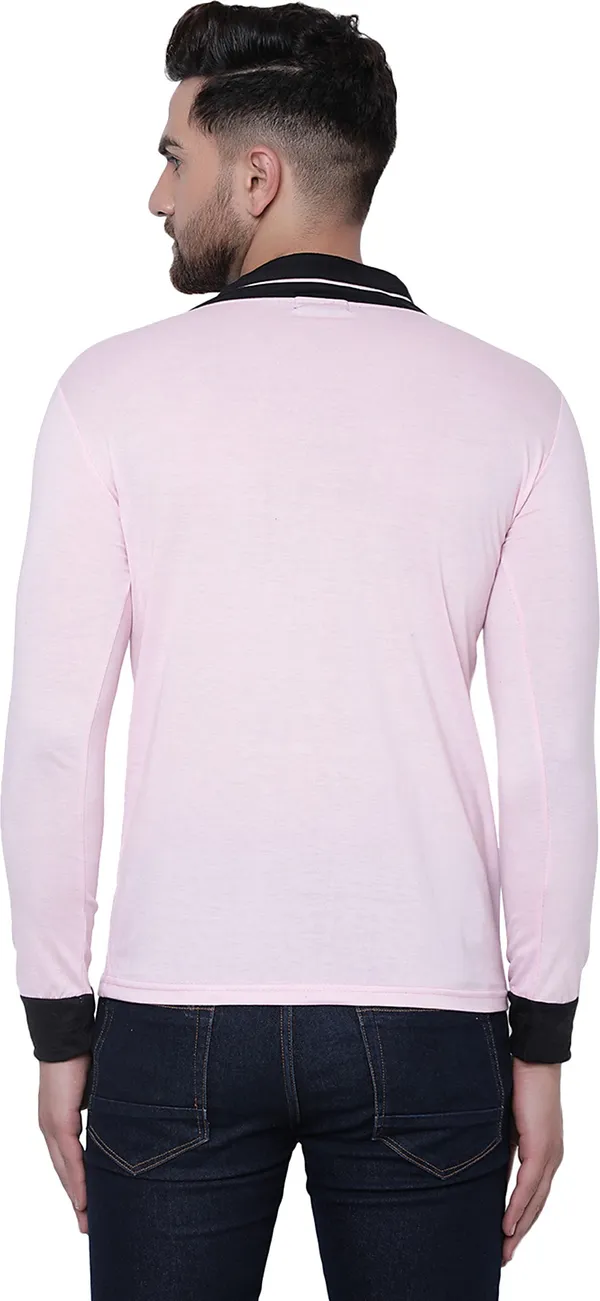 Pink_Cotton_Solid_Shawl_Neck_Regukar_Fit_T-Shirt_For_Men