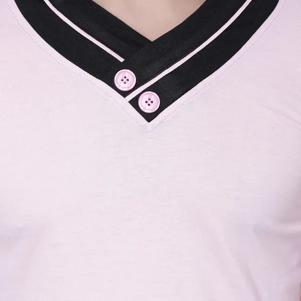 Pink_Cotton_Solid_Shawl_Neck_Regukar_Fit_T-Shirt_For_Men