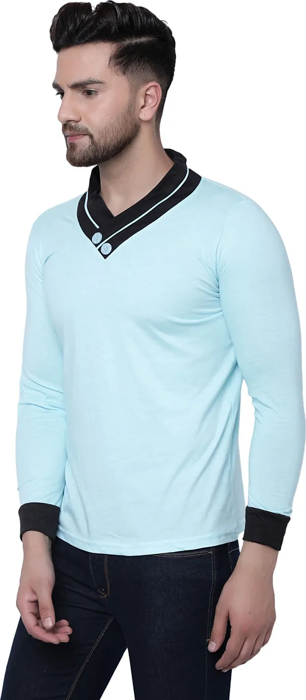 Blue_Cotton_Solid_Shawl_Neck_Regukar_Fit_T-Shirt_for_men