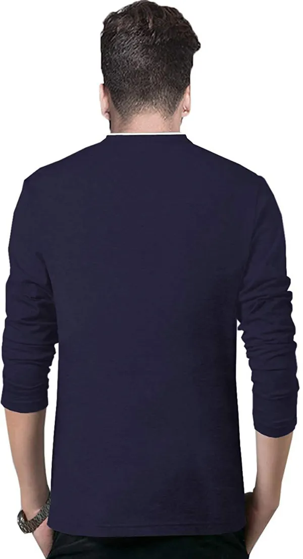 Dark_Blue_Cotton_Solid_Henley_Neck_Regukar_Fit_T-Shirt_For_Men
