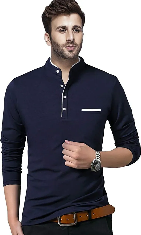 Dark_Blue_Cotton_Solid_Henley_Neck_Regukar_Fit_T-Shirt_For_Men