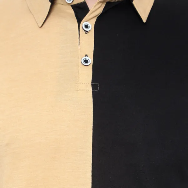 Beige_Colorblock_Polo_Neck_Regukar_Fit_T-Shirt_For_Men