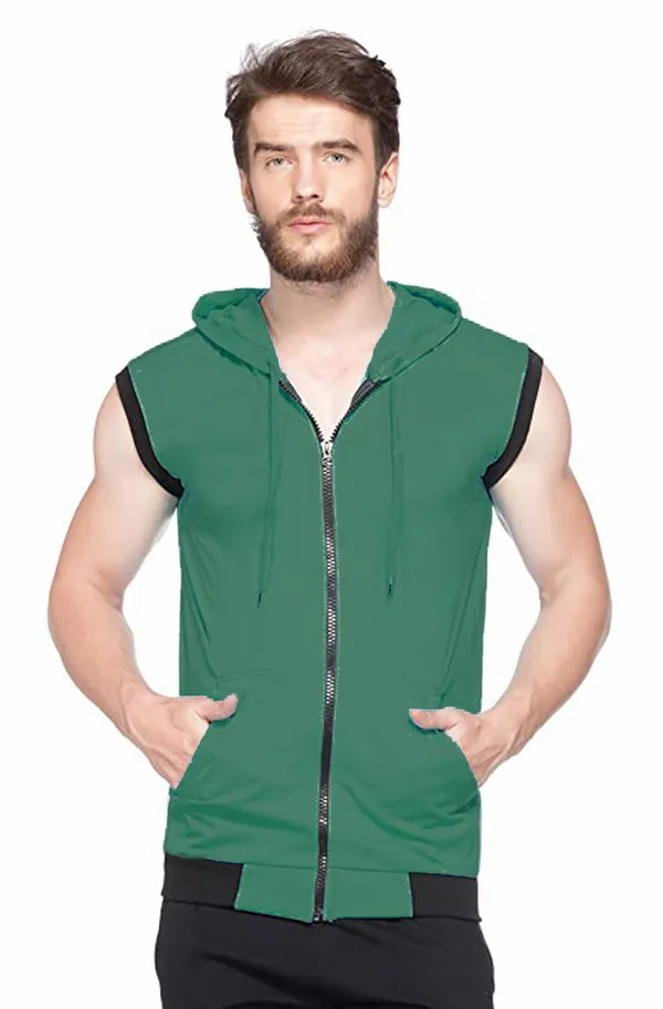 Dark_Green_Cotton_Solid_Hooded_Neck_Regukar_Fit_T-Shirt_for_men