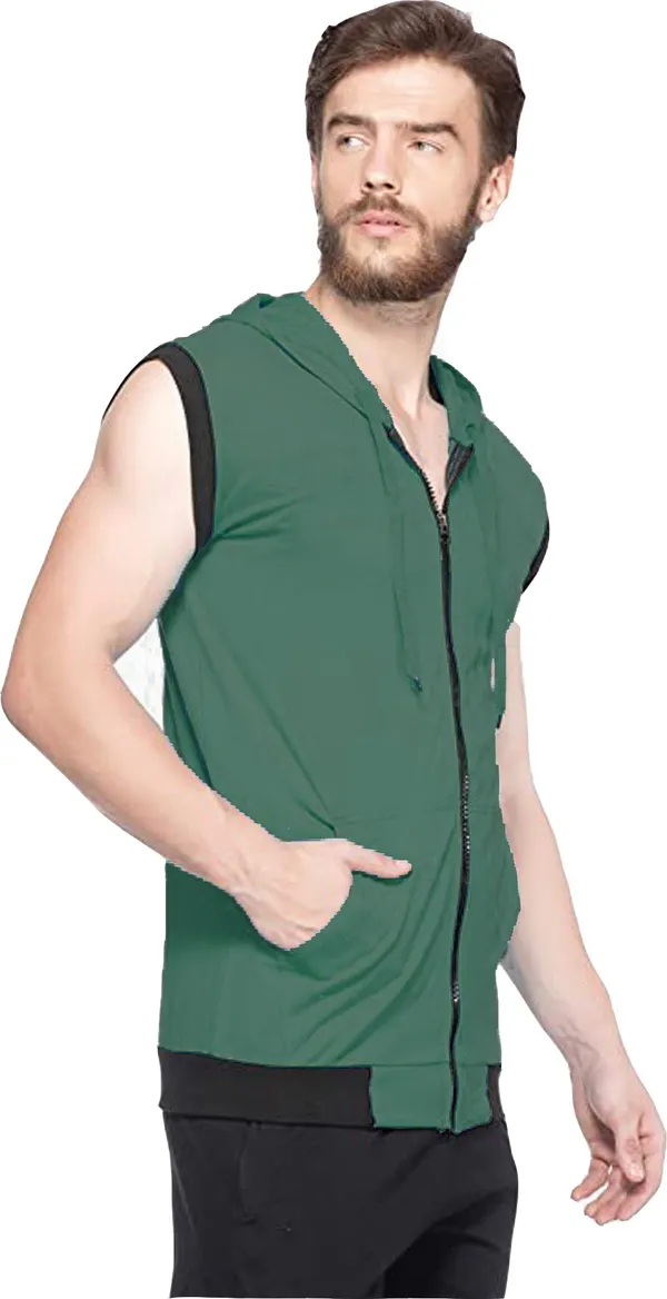 Dark_Green_Cotton_Solid_Hooded_Neck_Regukar_Fit_T-Shirt_for_men