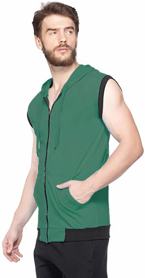 Dark_Green_Cotton_Solid_Hooded_Neck_Regukar_Fit_T-Shirt_for_men