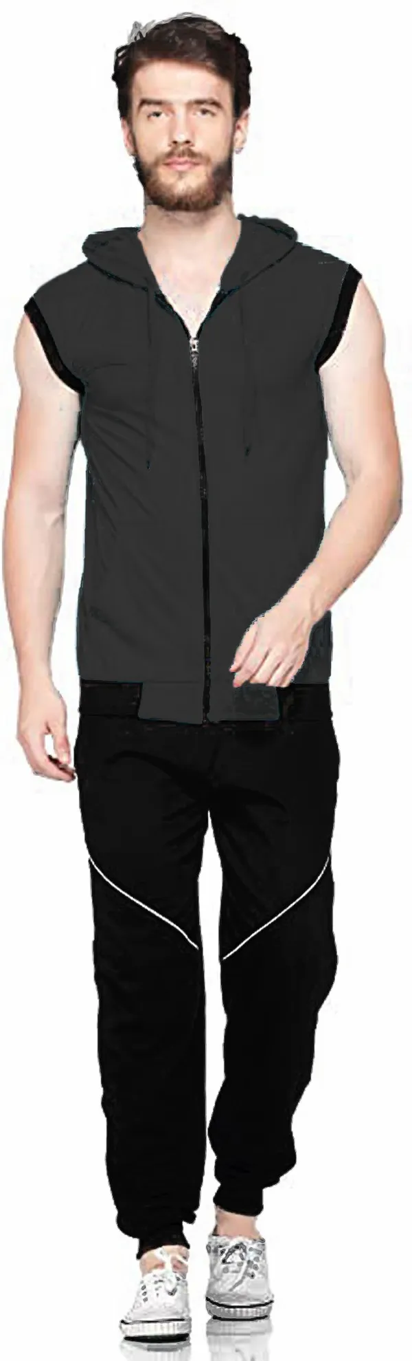 Dark_Green_Cotton_Solid_Hooded_Neck_Regukar_Fit_T-Shirt_For_Men