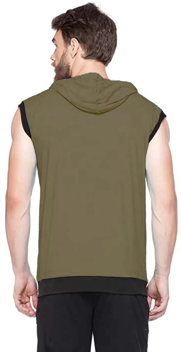 Dark_Green_Cotton_Solid_Hooded_Neck_Regukar_Fit_T-Shirt_For_Men