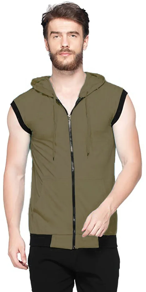 Dark_Green_Cotton_Solid_Hooded_Neck_Regukar_Fit_T-Shirt_For_Men
