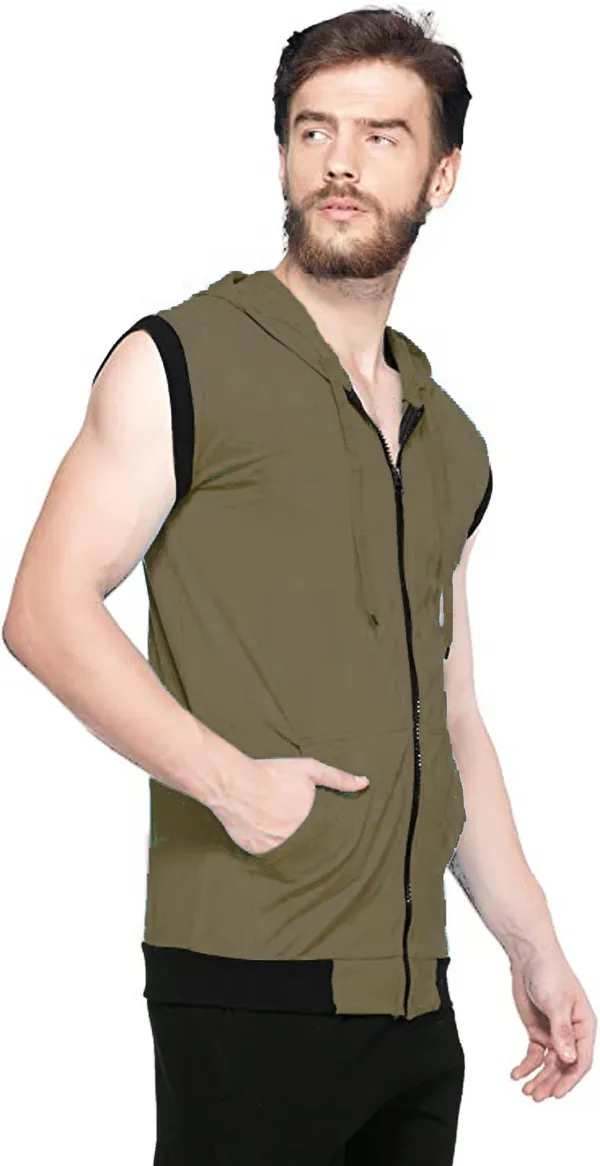 Dark_Green_Cotton_Solid_Hooded_Neck_Regukar_Fit_T-Shirt_For_Men