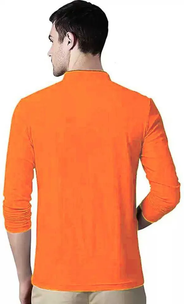 Orange_Cotton_Solid_Mandarin_Collar_Regukar_Fit_T-Shirt_for_men