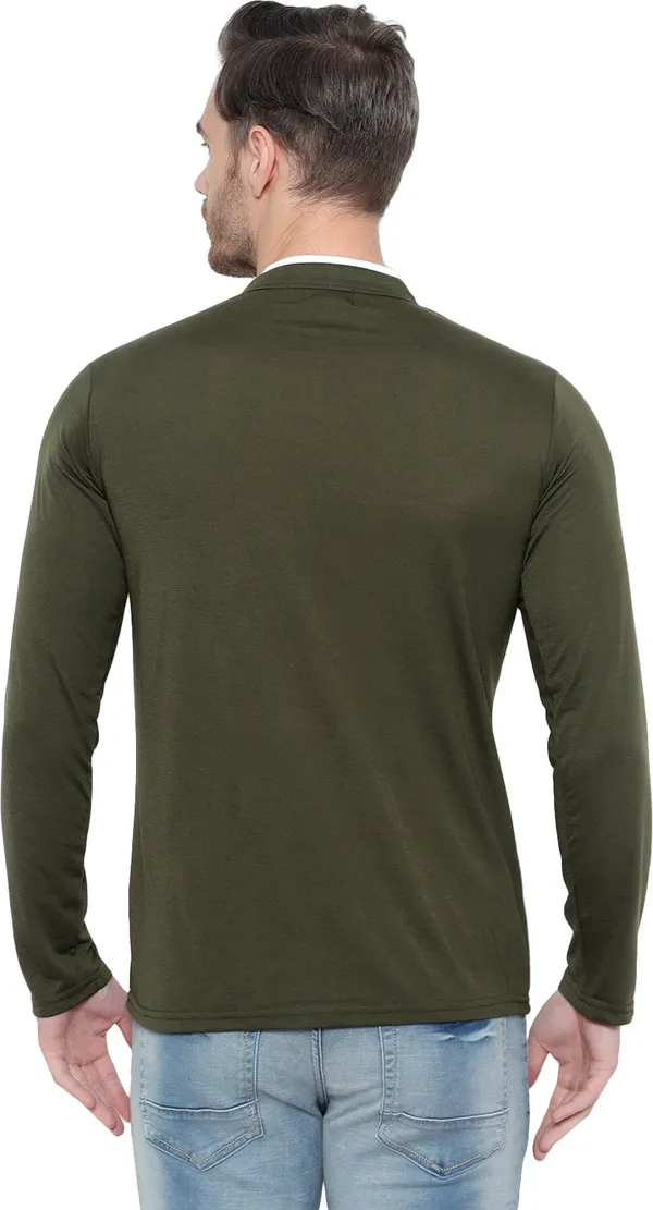 Green_Cotton_Solid_Men_Mandarin_Collar_Regukar_Fit_T-Shirt_For_Men