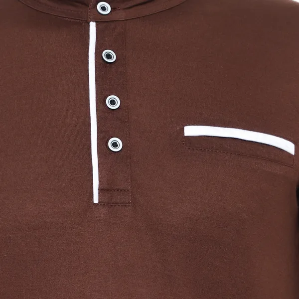 Brown_Cotton_Solid_Mandarin_Collar_Regukar_Fit_T-Shirt_for_men