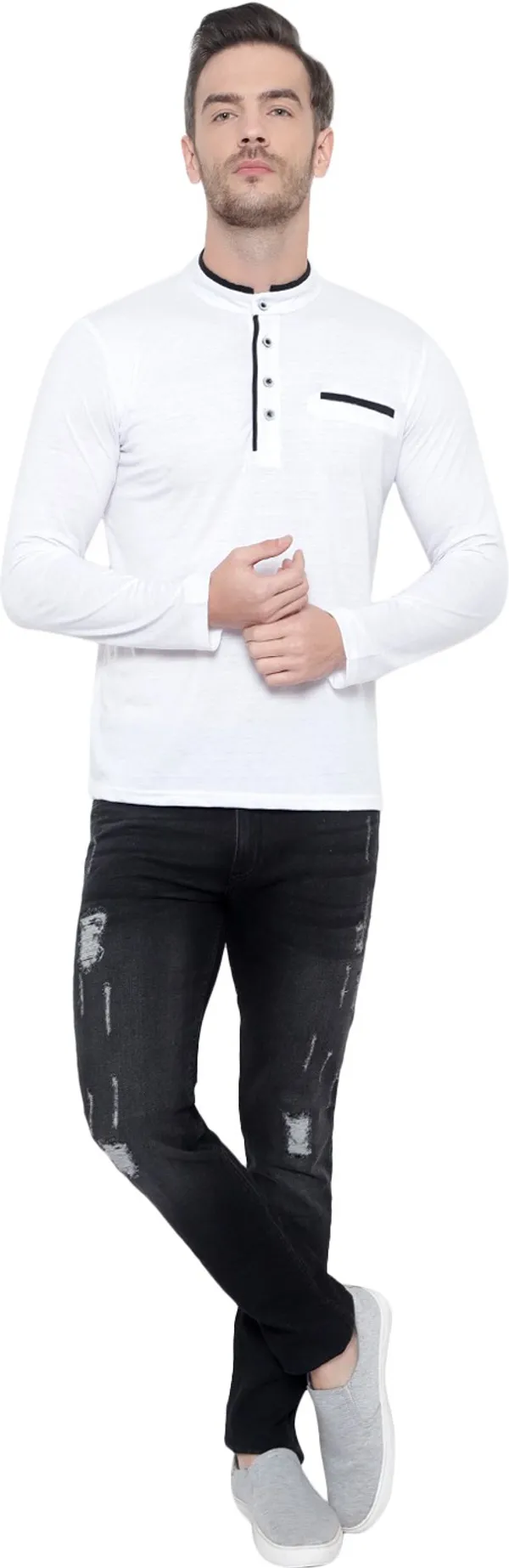 Dark_Blue_Cotton_Solid_Mandarin_Collar_Regukar_Fit_T-Shirt_for_men