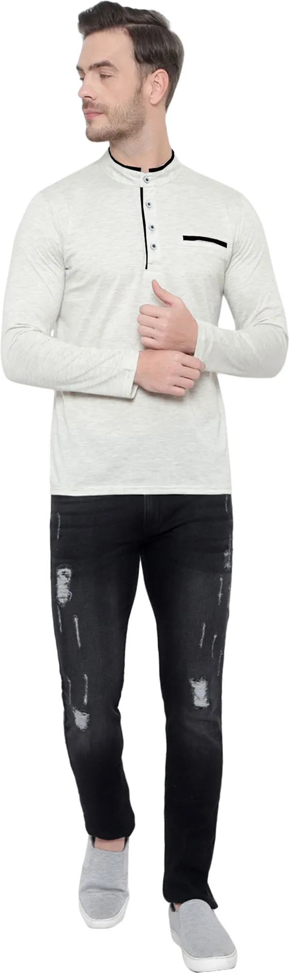 Grey_Cotton_Solid_Mandarin_Collar_Regukar_Fit_T-Shirt_for_men