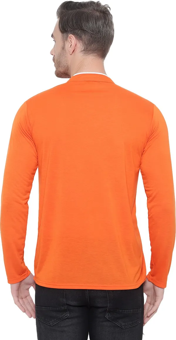 Orange_Cotton_Solid_Mandarin_Collar_Regukar_Fit_T-Shirt_For_Men