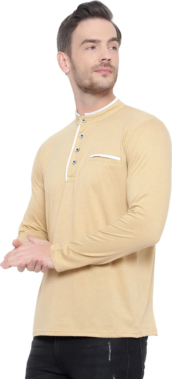 Beige_Cotton_Solid_Mandarin_Collar_Regukar_Fit_T-Shirt_for_men