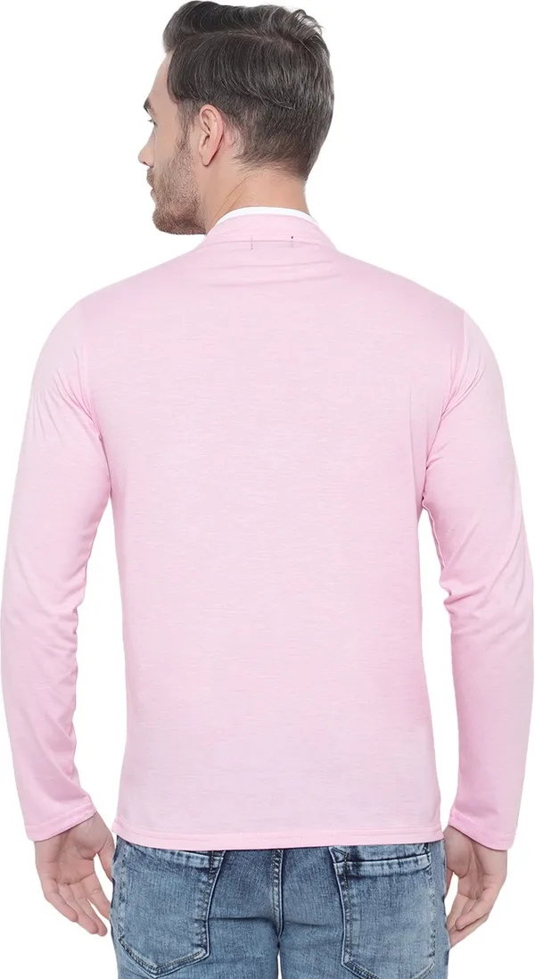 Pink_Cotton_Solid_Men_Mandarin_Collar_Regukar_Fit_T-Shirt_For_Men