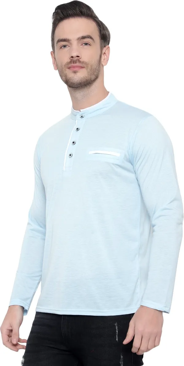 Blue_Cotton_Solid_Mandarin_Collar_Regukar_Fit_T-Shirt_for_men