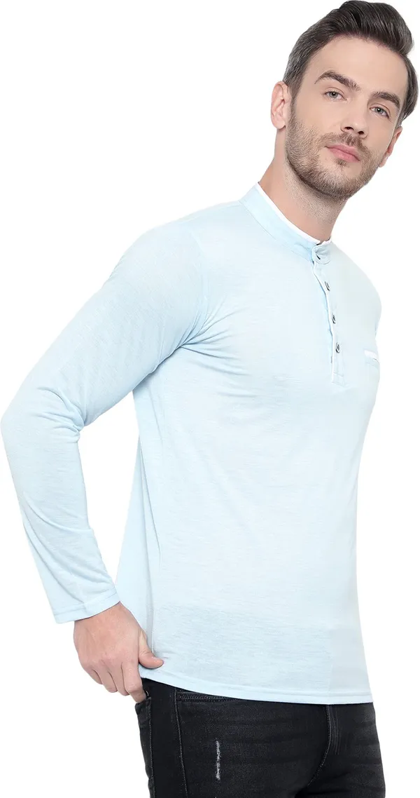 Blue_Cotton_Solid_Mandarin_Collar_Regukar_Fit_T-Shirt_for_men