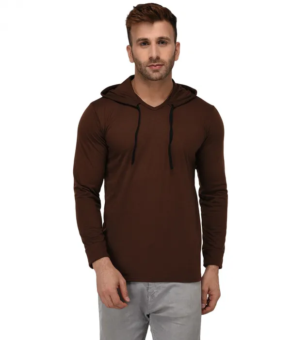 Brown_Colorblock_Scoop_Neck__Regukar_Fit_T-Shirt_For_Men