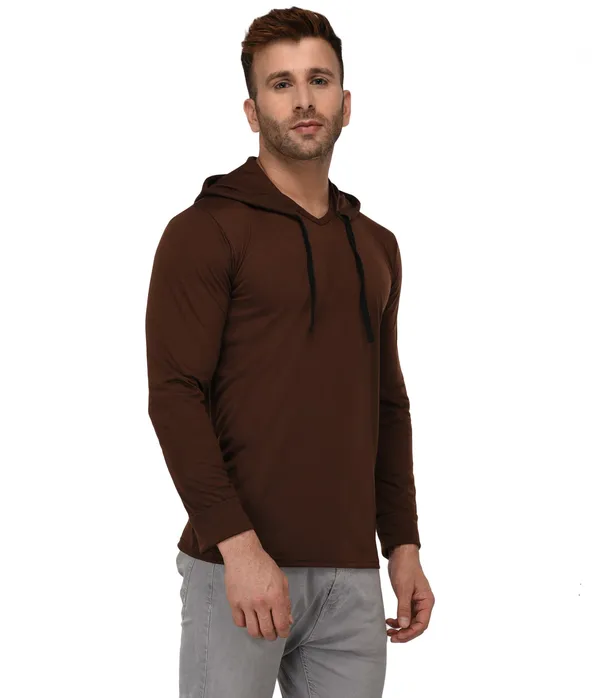 Brown_Colorblock_Scoop_Neck__Regukar_Fit_T-Shirt_For_Men
