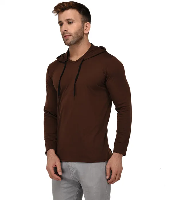 Brown_Colorblock_Scoop_Neck__Regukar_Fit_T-Shirt_For_Men