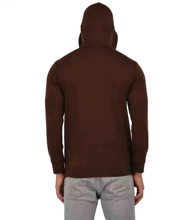 Brown_Colorblock_Scoop_Neck__Regukar_Fit_T-Shirt_For_Men