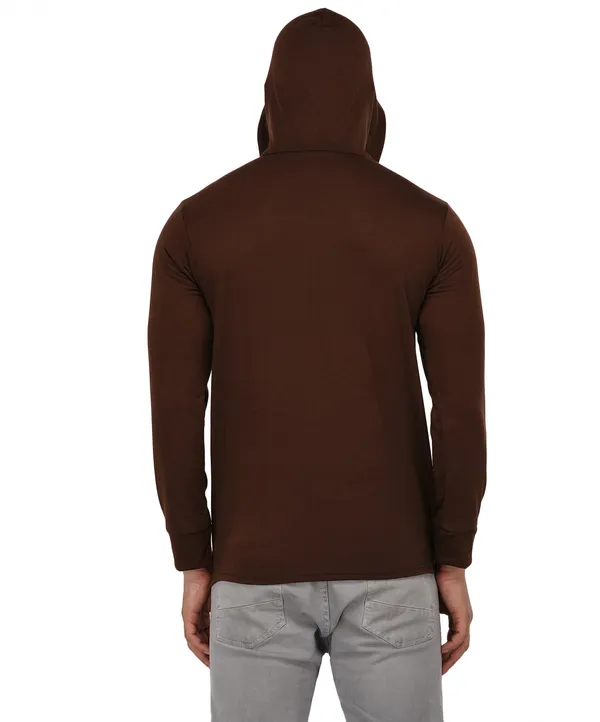 Brown_Colorblock_Scoop_Neck__Regukar_Fit_T-Shirt_For_Men