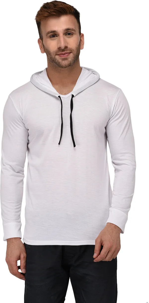 White_Cotton_Solid_Scoop_Neck_Regukar_Fit_T-Shirt_For_Men