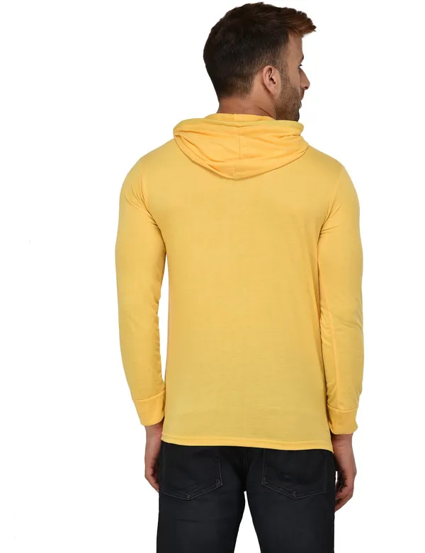 Yellow_Cotton_Solid_Scoop_Neck_Regukar_Fit_T-Shirt_For_Men