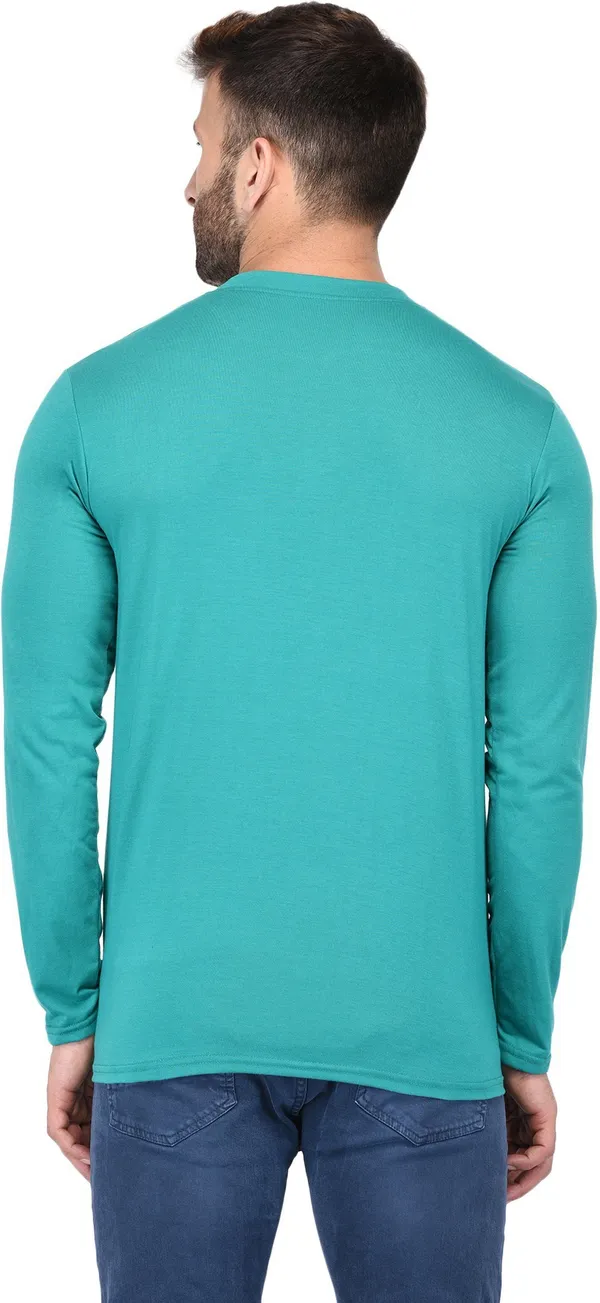 Light_Green_Cotton_Solid_Henley_Neck_Regukar_Fit_T-Shirt_For_Men