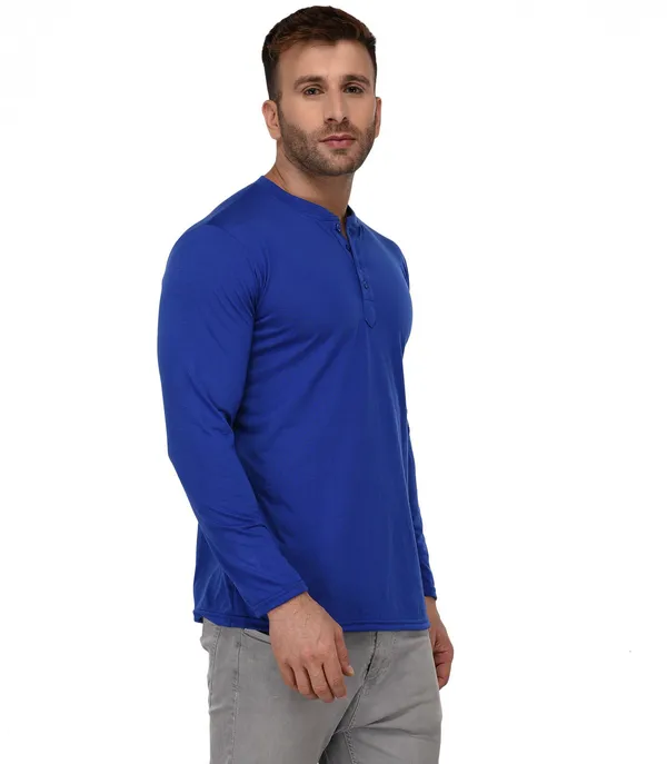 Dark_Blue_Cotton_Solid_Henley_Neck_Regukar_Fit_T-Shirt_For_Men