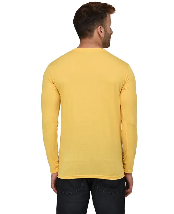 Yellow_Cotton_Solid_Henley_Neck_Regukar_Fit_T-Shirt_For_Men