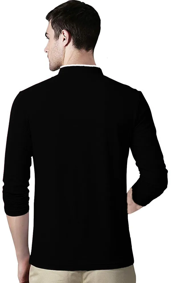Black_F_Gallery_Cotton_Solid_Mandarin_Collar_Regukar_Fit_T-Shirt_For_Men