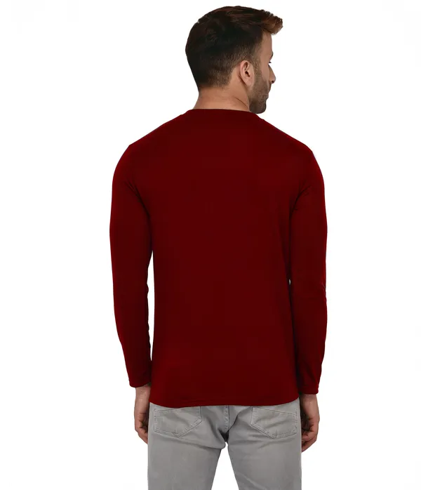 Maroon_Cotton_Solid_Henley_Neck_Regukar_Fit_T-Shirt_For_Men