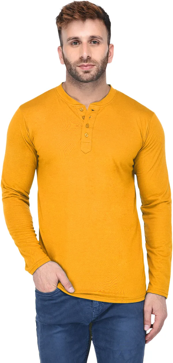 Dark_Blue_Cotton_Solid_Henley_Neck_Regukar_Fit_T-Shirt_For_Men