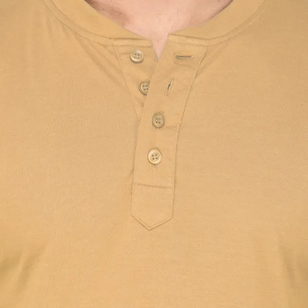 Yellow_Cotton_Solid_Henley_Neck_Regukar_Fit_T-Shirt_For_Men