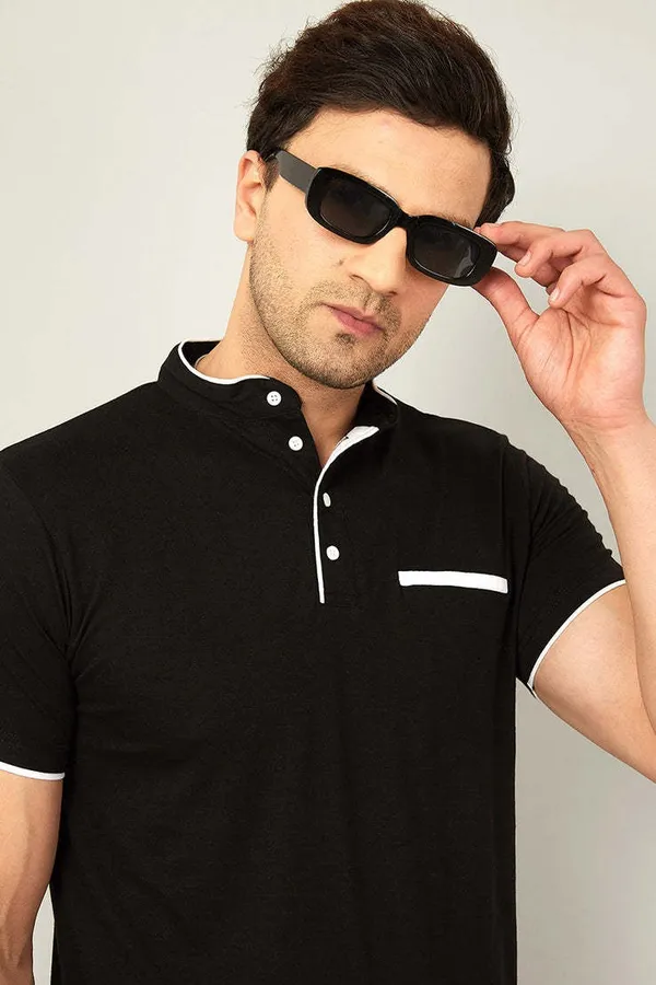 Black_Cotton_Solid_Polo_Neck_Regukar_Fit_T-Shirt_For_Men