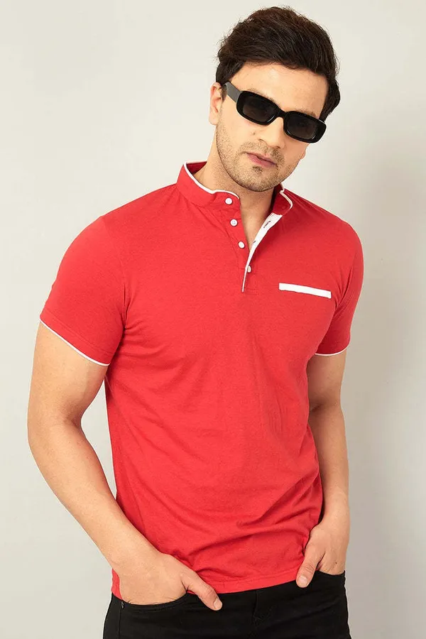 Red_Cotton_Solid_Polo_Neck_Regukar_Fit_T-Shirt_For_Men