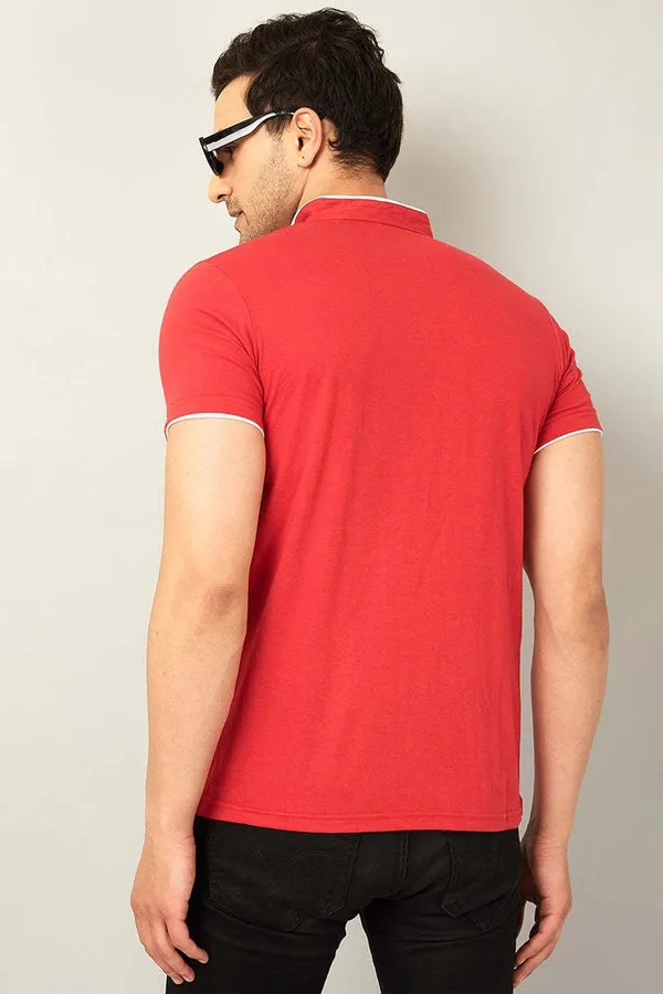 Red_Cotton_Solid_Polo_Neck_Regukar_Fit_T-Shirt_For_Men