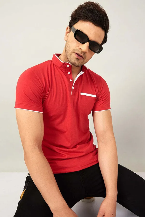 Red_Cotton_Solid_Polo_Neck_Regukar_Fit_T-Shirt_For_Men