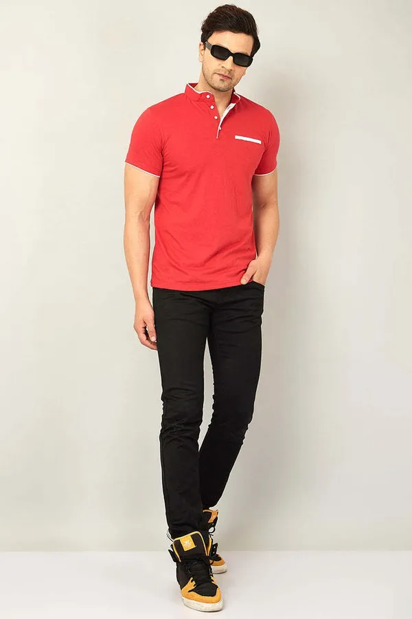 Red_Cotton_Solid_Polo_Neck_Regukar_Fit_T-Shirt_For_Men