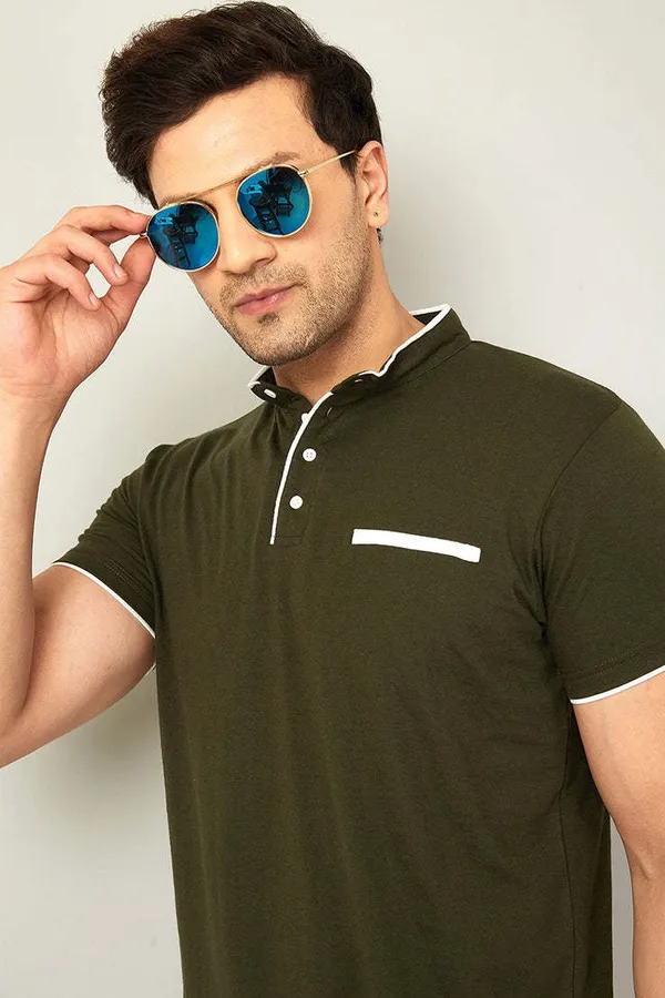 Dark_Green_Cotton_Solid_Polo_Neck_Regukar_Fit_T-Shirt_For_Men
