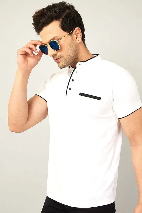 White_Cotton_Solid_Polo_Neck_Regukar_Fit_T-Shirt_For_Men